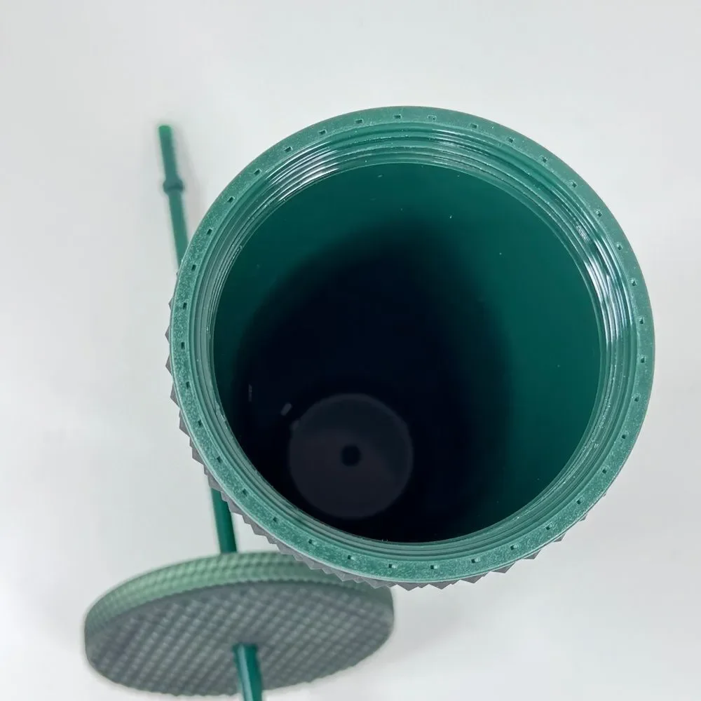Starbucks‎ Studded Soft Touch Jelly Textured Tumbler Cup Dark Green 24oz Venti